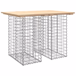 vidaXL Garden Bench Park Outdoor Bench Seat Gabion Design Solid Wood Douglas - light brown, 100 x 70 x 72 cm