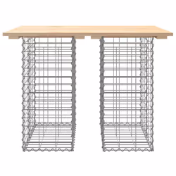 vidaXL Garden Bench Park Outdoor Bench Seat Gabion Design Solid Wood Douglas - light brown, 100 x 70 x 72 cm
