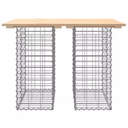 vidaXL Garden Bench Park Outdoor Bench Seat Gabion Design Solid Wood Douglas - light brown, 100 x 70 x 72 cm - Additional view 4
