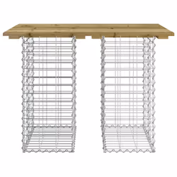vidaXL Garden Bench Park Outdoor Bench Seat Gabion Design Solid Wood Douglas - dark brown, 100 x 70 x 72 cm - Additional view 4
