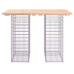 vidaXL Garden Bench Park Outdoor Bench Seat Gabion Design Solid Wood Douglas - light brown, 70 x 100 x 72 cm - Additional view 4
