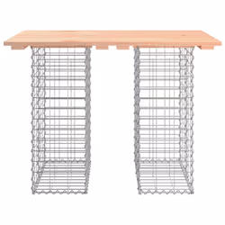 vidaXL Garden Bench Park Outdoor Bench Seat Gabion Design Solid Wood Douglas - brown, 70 x 100 x 72 cm