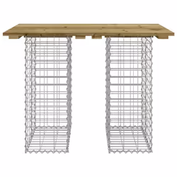 vidaXL Garden Bench Park Outdoor Bench Seat Gabion Design Solid Wood Douglas - dark brown, 70 x 100 x 72 cm - Additional view 4