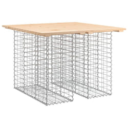 vidaXL Garden Bench Park Outdoor Bench Seat Gabion Design Solid Wood Douglas - light brown, 100 x 102 x 72 cm