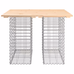 vidaXL Garden Bench Park Outdoor Bench Seat Gabion Design Solid Wood Douglas - light brown, 100 x 102 x 72 cm