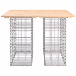 vidaXL Garden Bench Park Outdoor Bench Seat Gabion Design Solid Wood Douglas - light brown, 100 x 102 x 72 cm - Additional view 4