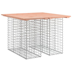 vidaXL Garden Bench Park Outdoor Bench Seat Gabion Design Solid Wood Douglas - brown, 100 x 102 x 72 cm