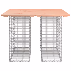 vidaXL Garden Bench Park Outdoor Bench Seat Gabion Design Solid Wood Douglas - brown, 100 x 102 x 72 cm