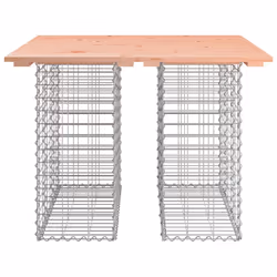 vidaXL Garden Bench Park Outdoor Bench Seat Gabion Design Solid Wood Douglas - brown, 100 x 102 x 72 cm - Additional view 4