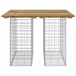 vidaXL Garden Bench Park Outdoor Bench Seat Gabion Design Solid Wood Douglas - dark brown, 100 x 102 x 72 cm