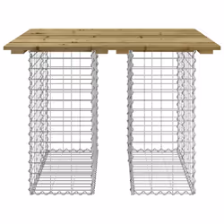vidaXL Garden Bench Park Outdoor Bench Seat Gabion Design Solid Wood Douglas - dark brown, 100 x 102 x 72 cm - Additional view 4