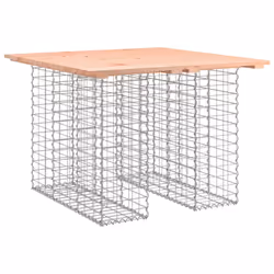 vidaXL Garden Bench Park Outdoor Bench Seat Gabion Design Solid Wood Douglas - brown, 102 x 100 x 72 cm