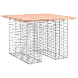 vidaXL Garden Bench Park Outdoor Bench Seat Gabion Design Solid Wood Douglas - brown, 102 x 100 x 72 cm
