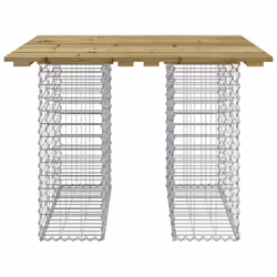 vidaXL Garden Bench Park Outdoor Bench Seat Gabion Design Solid Wood Douglas - dark brown, 102 x 100 x 72 cm