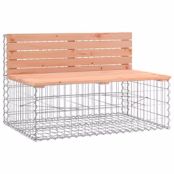 vidaXL Garden Bench Outdoor Park Bench Gabion Design Impregnated Wood Pine - brown, 103 x 70 x 65 cm