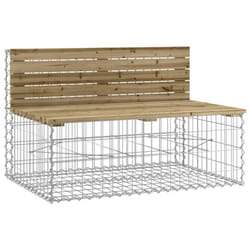 vidaXL Garden Bench Outdoor Park Bench Gabion Design Impregnated Wood Pine - dark brown, 103 x 70 x 65 cm
