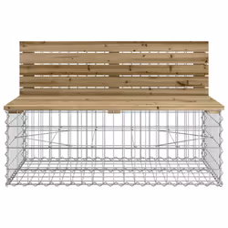 vidaXL Garden Bench Outdoor Park Bench Gabion Design Impregnated Wood Pine - dark brown, 103 x 70 x 65 cm