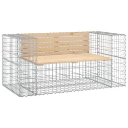 vidaXL Garden Bench Outdoor Park Bench Gabion Design Impregnated Wood Pine - light brown, 143 x 71 x 65.5 cm