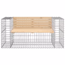 vidaXL Garden Bench Outdoor Park Bench Gabion Design Impregnated Wood Pine - light brown, 143 x 71 x 65.5 cm