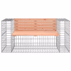 vidaXL Garden Bench Outdoor Park Bench Gabion Design Impregnated Wood Pine - brown, 143 x 71 x 65.5 cm