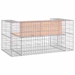 vidaXL Garden Bench Outdoor Park Bench Gabion Design Impregnated Wood Pine - brown, 143 x 71 x 65.5 cm - Additional view 4