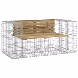 vidaXL Garden Bench Outdoor Park Bench Gabion Design Impregnated Wood Pine - dark brown, 143 x 71 x 65.5 cm