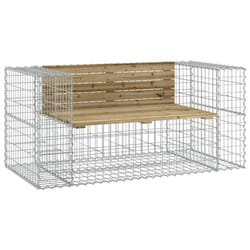 vidaXL Garden Bench Outdoor Park Bench Gabion Design Impregnated Wood Pine - dark brown, 143 x 71 x 65.5 cm