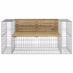 vidaXL Garden Bench Outdoor Park Bench Gabion Design Impregnated Wood Pine - dark brown, 143 x 71 x 65.5 cm