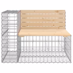 vidaXL Garden Bench Outdoor Park Bench Gabion Design Impregnated Wood Pine - light brown, 92 x 71 x 65.5 cm