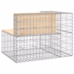 vidaXL Garden Bench Outdoor Park Bench Gabion Design Impregnated Wood Pine - light brown, 92 x 71 x 65.5 cm - Additional view 4