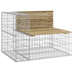vidaXL Garden Bench Outdoor Park Bench Gabion Design Impregnated Wood Pine - dark brown, 92 x 71 x 65.5 cm