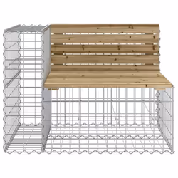 vidaXL Garden Bench Outdoor Park Bench Gabion Design Impregnated Wood Pine - dark brown, 92 x 71 x 65.5 cm