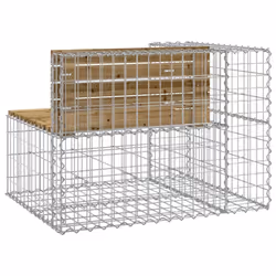 vidaXL Garden Bench Outdoor Park Bench Gabion Design Impregnated Wood Pine - dark brown, 92 x 71 x 65.5 cm - Additional view 4
