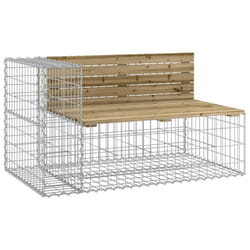 vidaXL Garden Bench Outdoor Park Bench Gabion Design Impregnated Wood Pine - dark brown, 122 x 71 x 65.5 cm