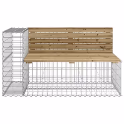 vidaXL Garden Bench Outdoor Park Bench Gabion Design Impregnated Wood Pine - dark brown, 122 x 71 x 65.5 cm