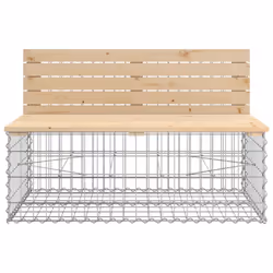 vidaXL Garden Bench Outdoor Bench Park Bench Gabion Design Solid Wood Douglas - natural pine - Additional view 5