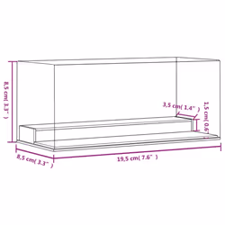 vidaXL Display Box Clear Display Case Acrylic Box Showcase Transparent Acrylic - 19.5 x 8.5 x 8.5 cm - Additional view 5