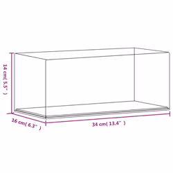 vidaXL Display Box Clear Display Case Acrylic Box Showcase Transparent Acrylic - 34 x 16 x 14 cm