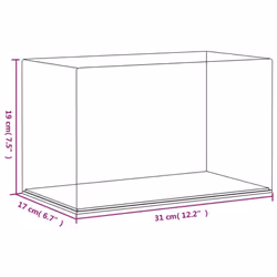 vidaXL Display Box Clear Display Case Acrylic Box Showcase Transparent Acrylic - 31 x 17 x 19 cm - Additional view 5