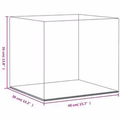 vidaXL Display Box Clear Display Case Acrylic Box Showcase Transparent Acrylic - 40 x 36 x 35 cm - Additional view 5