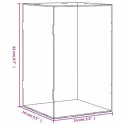 vidaXL Display Box Clear Display Case Acrylic Box Showcase Transparent Acrylic - 14 x 14 x 22 cm - Additional view 3