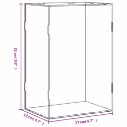 vidaXL Display Box Clear Display Case Acrylic Box Showcase Transparent Acrylic - 17 x 12 x 25 cm