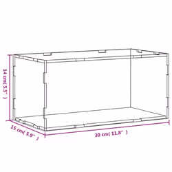vidaXL Display Box Clear Display Case Acrylic Box Showcase Transparent Acrylic - 30 x 15 x 14 cm - Additional view 5
