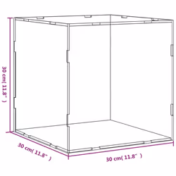 vidaXL Display Box Clear Display Case Acrylic Box Showcase Transparent Acrylic - 30 x 30 x 30 cm - Additional view 5