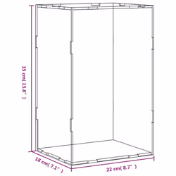 vidaXL Display Box Clear Display Case Acrylic Box Showcase Transparent Acrylic - 22 x 18 x 35 cm - Additional view 5