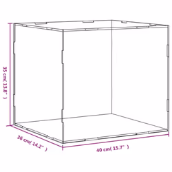 vidaXL Display Box Clear Display Case Acrylic Box Showcase Transparent Acrylic - 40 x 36 x 35 cm