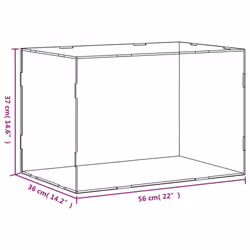 vidaXL Display Box Clear Display Case Acrylic Box Showcase Transparent Acrylic - 56 x 36 x 37 cm - Additional view 5