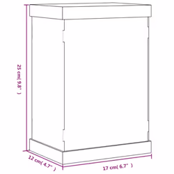 vidaXL Display Box Clear Display Case Acrylic Box Showcase Transparent Acrylic - 17 x 12 x 25 cm - Additional view 4