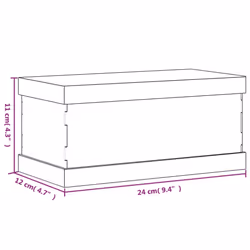 vidaXL Display Box Clear Display Case Acrylic Box Showcase Transparent Acrylic - 24 x 12 x 11 cm