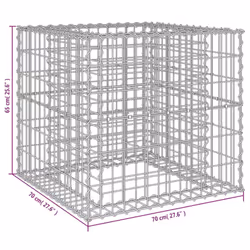 vidaXL Gabion Basket Gabion Wall Gabion Raised Bed Silver Galvanised Iron - Additional view 6